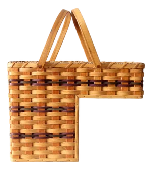 Vintage Splint Weave Stair Basket