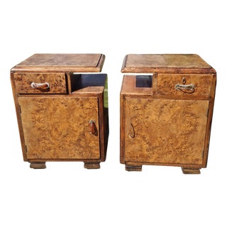 Art Deco Burl Bedside Tables, 1920s, Set of 2 For Sale