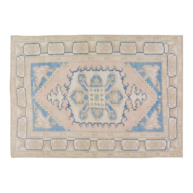 Vintage Turkish Anatolian Hand Knotted Wool Rug, 5'9''x8'2'' For Sale