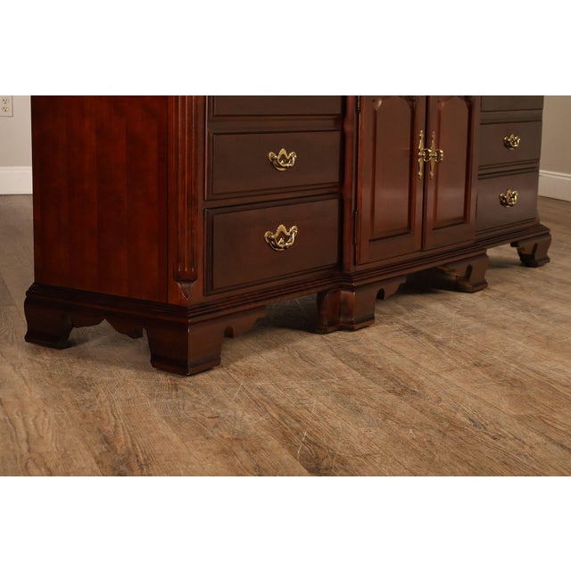 Brown Thomasville 'Collectors Cherry' Triple Dresser with Tri-Fold Mirror For Sale - Image 8 of 18
