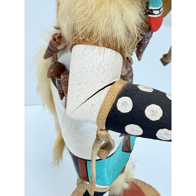 Vtge. Darlene John Navajo White Buffalo Kachina Doll, Ganado Arizona, 13" Tall For Sale - Image 9 of 10