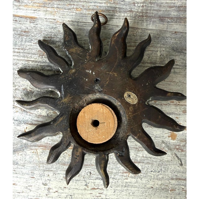 1950s Pepe Mendoza Bronze Sun Inlaid Wall Hanging For Sale - Image 5 of 9