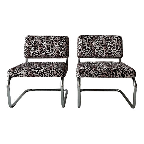 Chrome Cantilever Lounge Chairs, 1970s, Set of 2 For Sale