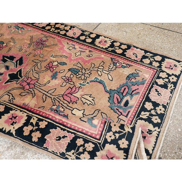 Textile Galerie Shabab Collection Early 20th Century Indian Lahore Accent Rug For Sale - Image 7 of 8