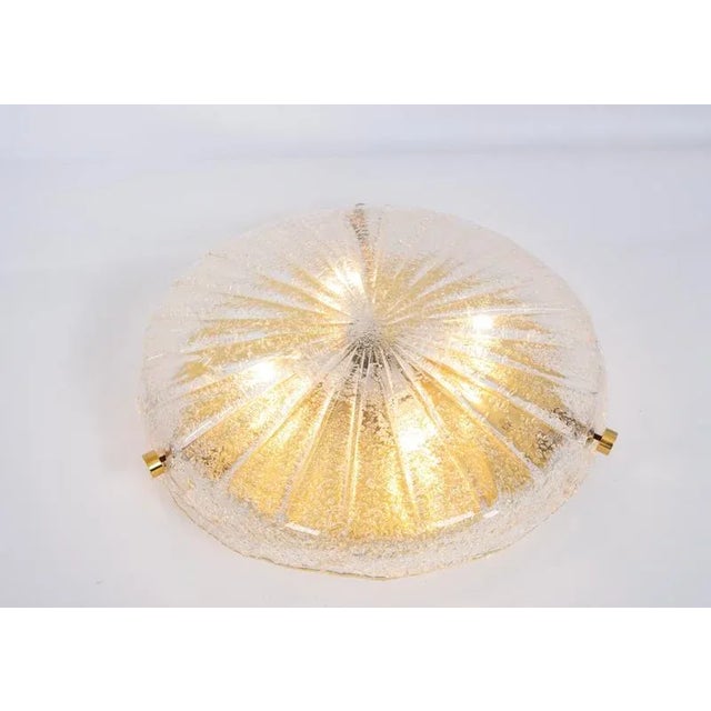 Round Murano Amber Sunburst Flush Mount from Hillebrand, Germany, 1970s For Sale - Image 6 of 13