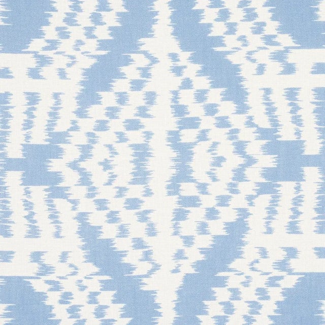 Schumacher SAMPLE - Schumacher Asaka Ikat Fabric In Chambray For Sale - Image 4 of 4