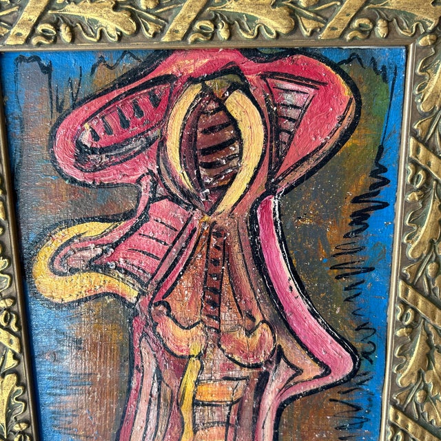 Plastic Alexander Gore Russian Abstract Acrylic Painting in Gold Frame Signed and Dated For Sale - Image 7 of 12