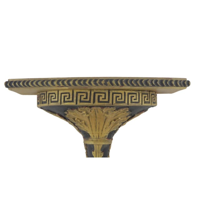 Pair of Wooden Hand-Carved Black and Gold Wall Hangers For Sale - Image 4 of 7