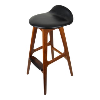 Erik Buch Teak and Rosewood Barstool For Sale