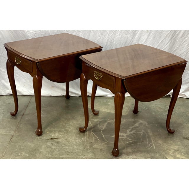 Vintage Drexel Solid Cherry Pembroke Drop Leaf Side Tables Chairish