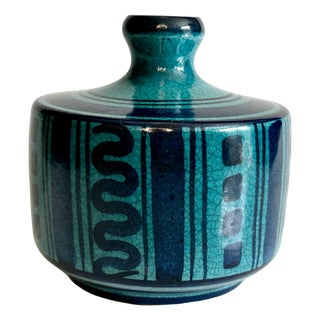 Hand-Thrown Studio Ceramic Vase in Turquoise-Blue Tones by Wilhelm Kagel, Germany, 1960s For Sale