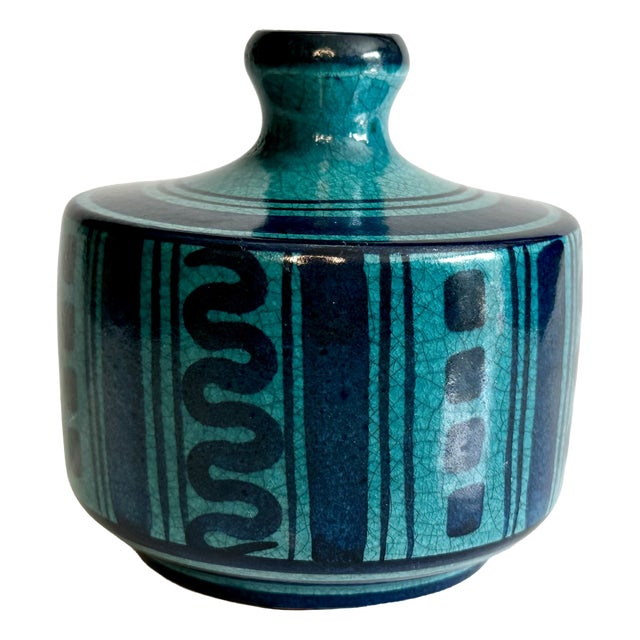 Hand-Thrown Studio Ceramic Vase in Turquoise-Blue Tones by Wilhelm Kagel, Germany, 1960s For Sale