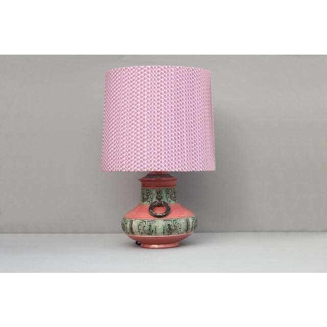 Italian Majolica Ceramic Table Lamp, 1970s For Sale - Image 11 of 14