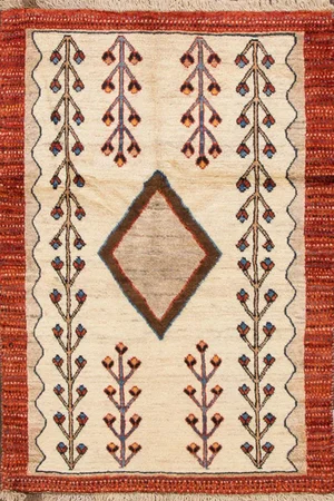 Mid-20th Century Vintage Persian Gabbeh Rug, 3'3" X 4'7"