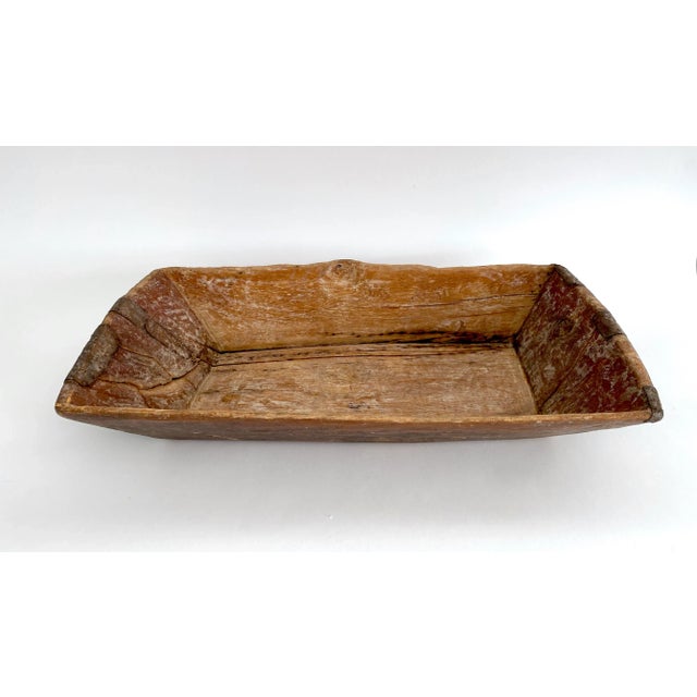 Rustic European Rustic Turkish Wood Dough Bowl For Sale - Image 3 of 12
