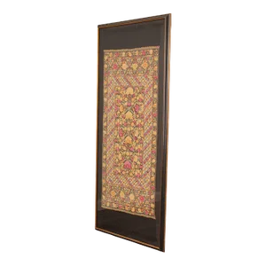 Kashmiri Style Hand Embroidered Crewel Framed Textile
