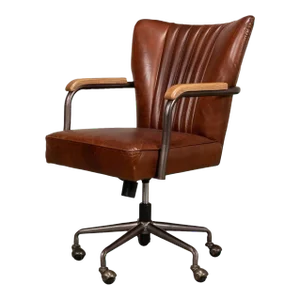 Industrial Style Leather Desk Chair