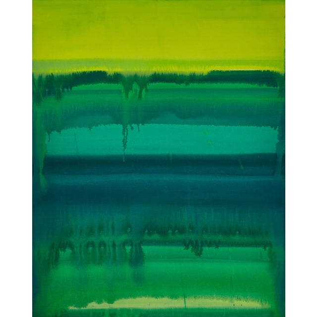 "Lemon Spring" Large Abstract Acrylic Painting by Simon Findlay For Sale