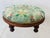 Jade Antique Footstool Reupholstered in Designer Fabric For Sale - Image 8 of 8
