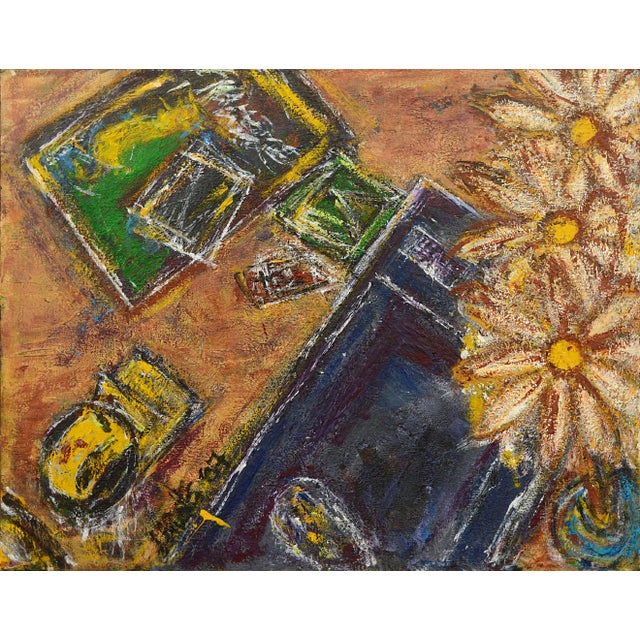 Textile 2007 Abstracted Still-Life of Three Daisies by Daniel David Fuentes For Sale - Image 7 of 7