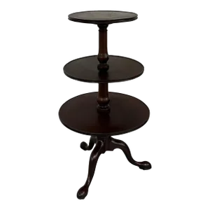Antique 18th Century George III Chippendale Mahogany Three Tier Dumb Waiter Side Table or What Not