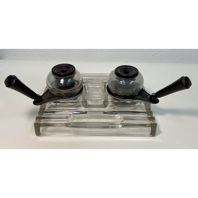 Antique Art Deco Sengbusch Self Closing Ink Stand # 321 With Bakelite Fountain Pen Holders- Made in Usa For Sale - Image 13 of 13