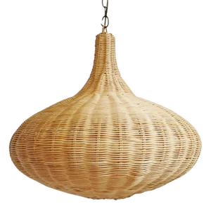 Contemporary Raw Wicker Gourd Drop Pendant Light Medium