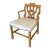 Late 20th Century Century Furniture Carved Wood Petite Armchair With Leather Seat For Sale
