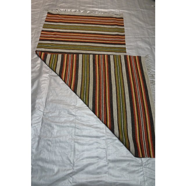 Mid-Century Modern Rag Rug Swedish Mid Century Vinyl For Sale - Image 3 of 6