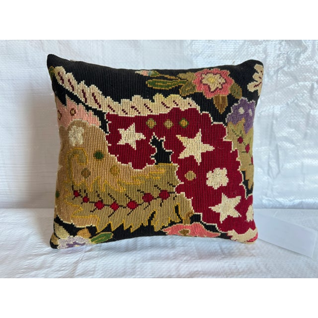 Discover elegance with the English Needlework Pillow, measuring 12" x 12'. This finely crafted piece adds timeless charm...