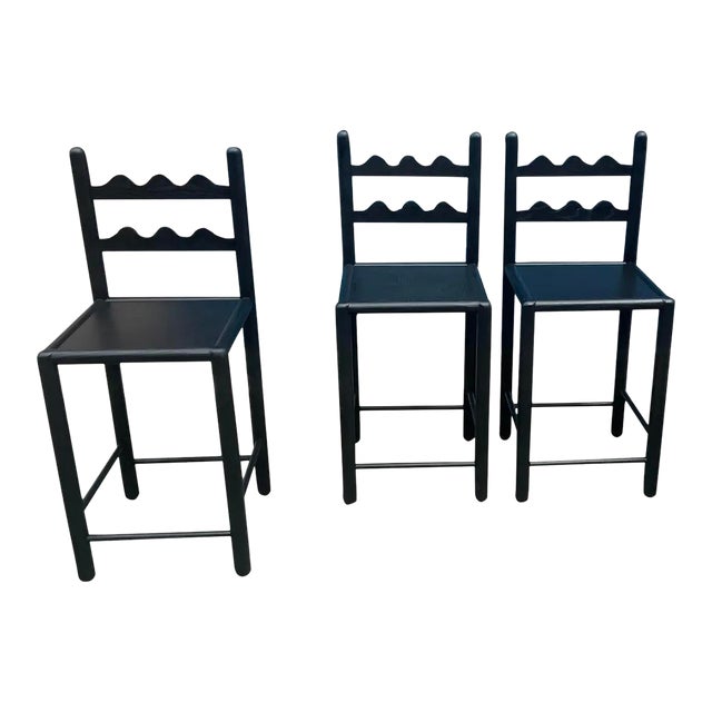 Solid Oak Country French Counter Stools-3 For Sale