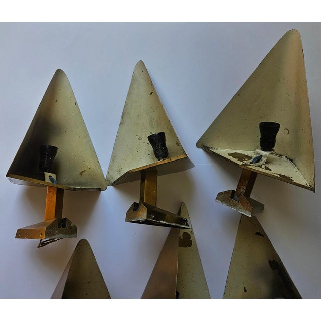 Mid-Century Brass Wall Lamps, Germany, 1970s, Set of 6 For Sale - Image 6 of 17