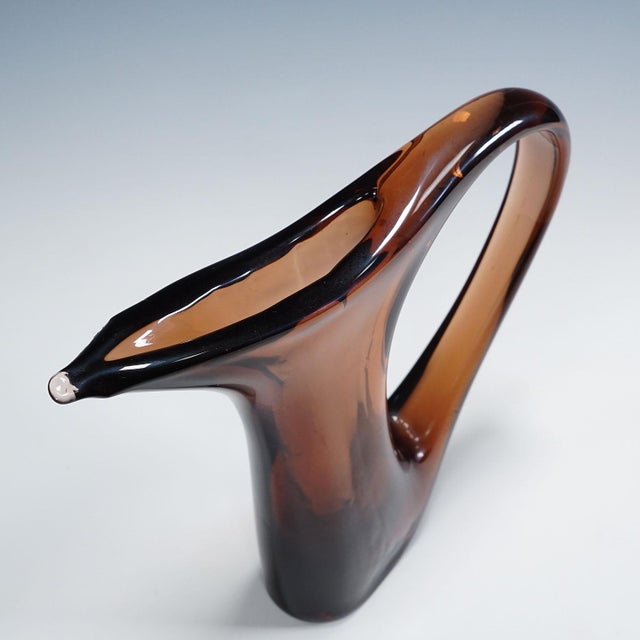 Vintage Murano Glass Vase Anse Volanti by A.Ve.M. 1950s For Sale - Image 6 of 6