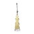 Vintage pagoda-form table lamp by Westwood Industries in a cream crackle-glaze ceramic with a stepped brass base. The...