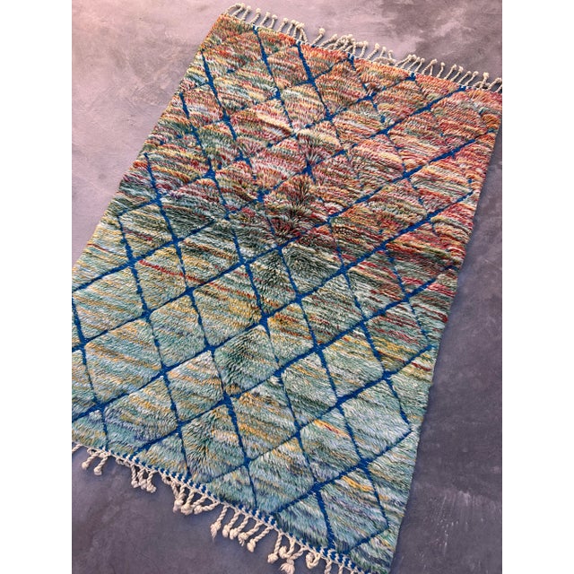 Modern Moroccan Rug - 4'2" X 5'9" Ft For Sale - Image 4 of 10