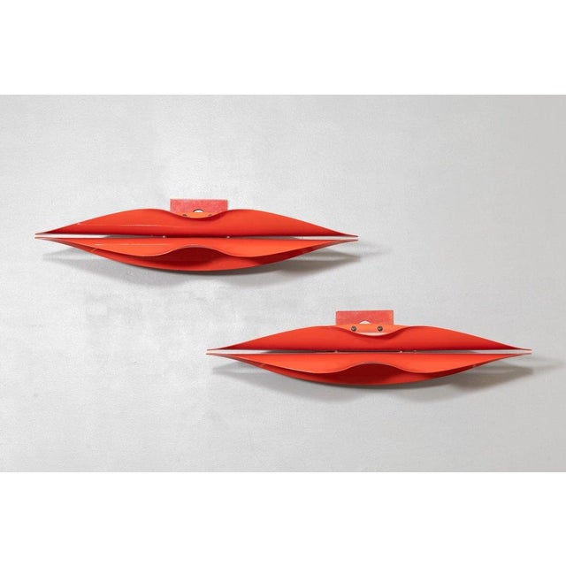 Metal Lip Wall Lamps, Italy, 1980s, Set of 2, in Flawless conditions. Designed 1980 to 1989 European Plug (up to 250V).The...