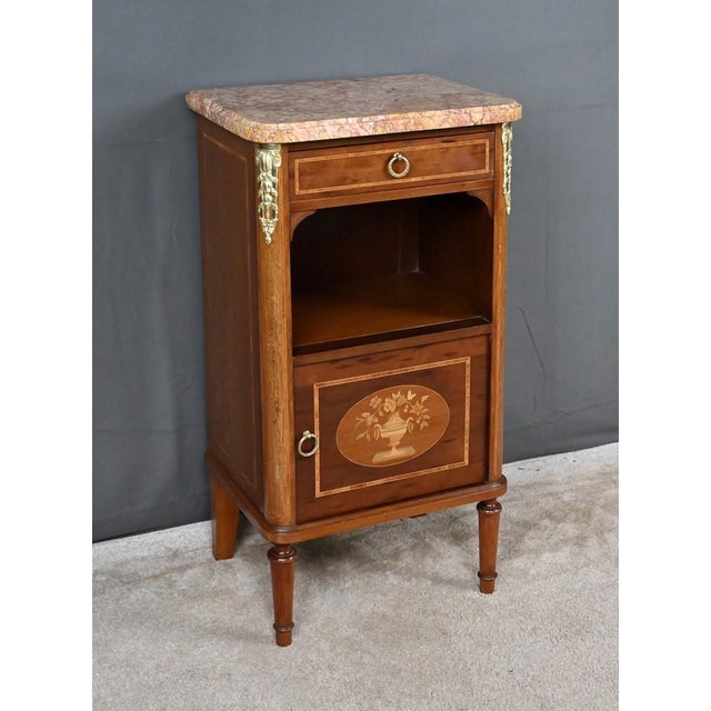 Small Early 20th Century Louis XVI Marquetry Parlor Cabinet, 1890s For Sale - Image 14 of 18