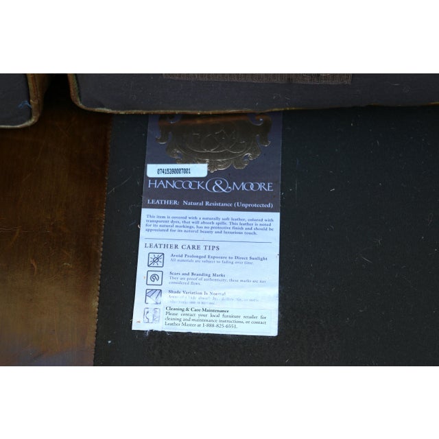 Vintage 1990s Hancock & Moore Brown Leather Sofa – Classic Rolled Arm, Nailhead Trim For Sale - Image 18 of 18