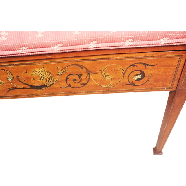 Wood Edwardian Period English Duet Bench For Sale - Image 7 of 12