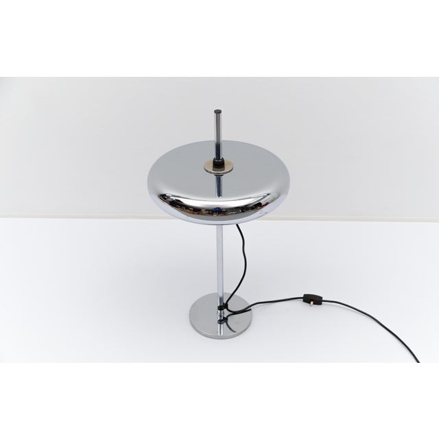 Metal German Space Age Chrome Table Lamp, 1960s For Sale - Image 7 of 15