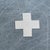 Cabin French Blue and Cream Appliqué Cross Wool & Linen Feather/Down Pillow For Sale - Image 3 of 6