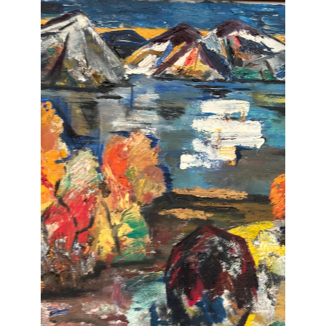Mid-Century Modern S. Pctcizon, Abstract Landscape, 1963, Oil on Canvas, Framed For Sale - Image 3 of 18