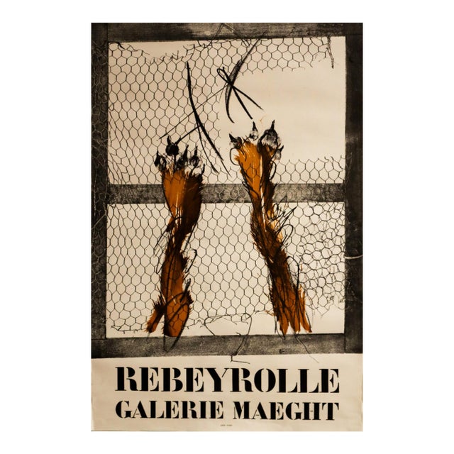 1973 French Exhibition Poster, Rebeyrolle at Galerie Maeght For Sale