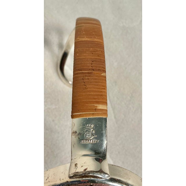 Wood Vintage Silver-Plated Wine Bottle Holder/Caddy by Eisenberg Lozano Germany, Circa 1960s For Sale - Image 7 of 12