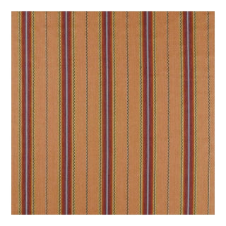 Morris & Co. Lechlade Stripe Fabric in Mulberry/Apricot For Sale