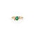 Native American 14k Yellow Gold Oval Natural Emerald & Diamond Bezel-Set Ring Size 5.5 for Women For Sale - Image 3 of 13