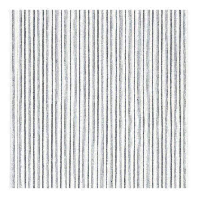 Sample - Schumacher Muir Linen Sheer Fabric in Denim For Sale