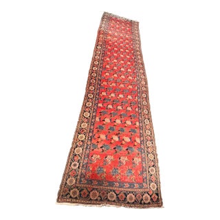 3ft 8in × 16ft Hand-Knotted Persian Runner, Vintage For Sale