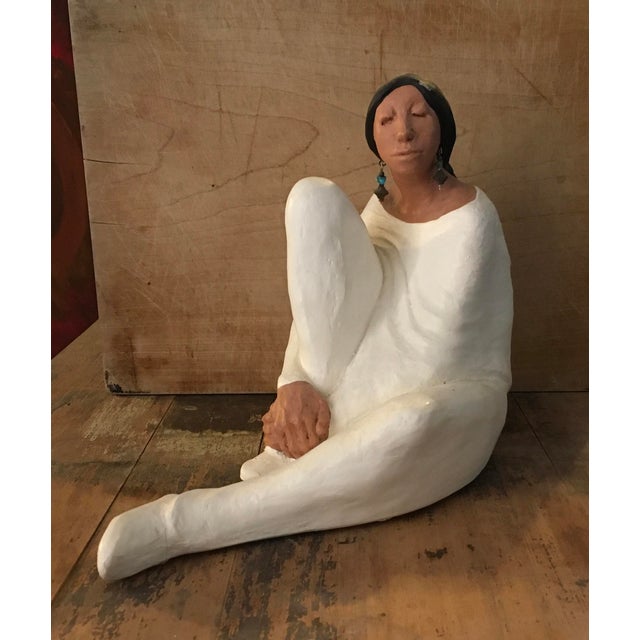 Vintage Ceramic Southwestern Female Figurine Sculpture For Sale - Image 6 of 8