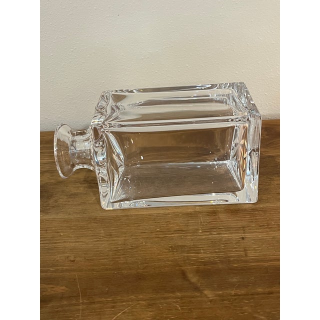 Vintage Bohemian Lead Crystal Square Decanter With Slab Stopper Mid-Century Barware For Sale In Orlando - Image 6 of 9